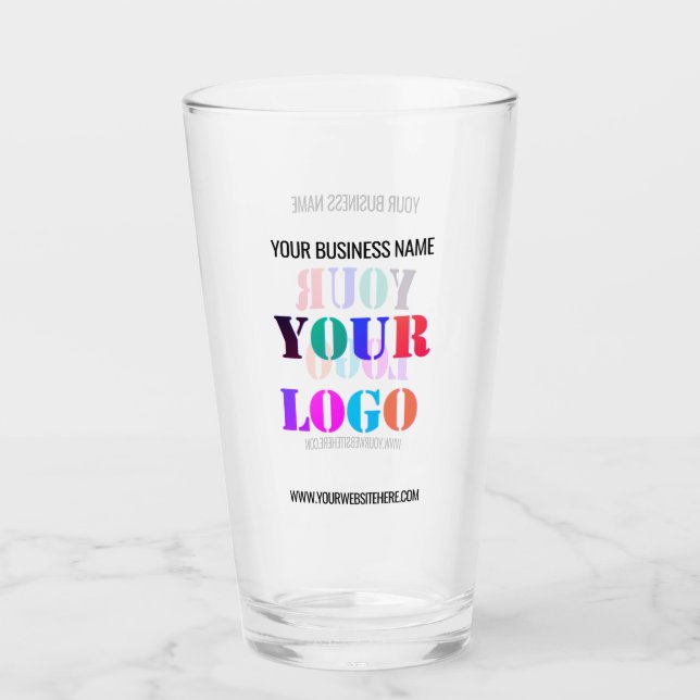 Modèle de verre d'affaires avec votre logo et text (Devant)
