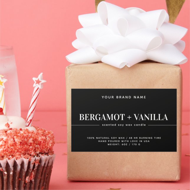 Modèle d'emballage étiquette de bougie moderne (Fête)