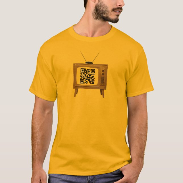 Modèle démodé de T-shirt du code TV de QR (Devant)