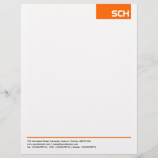 Modèle D'en-tête De Lettre Balise supérieure - orange (Devant)