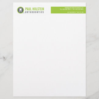 Modèle D'en-tête De Lettre BOLD DENTIST LETTERHEAD :: chaux de logo de dent m
