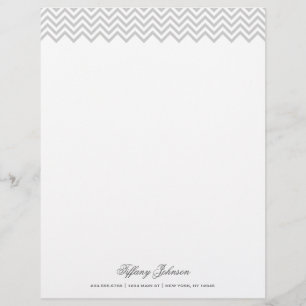 Modèle D'en-tête De Lettre Bordure moderne gris Chevron