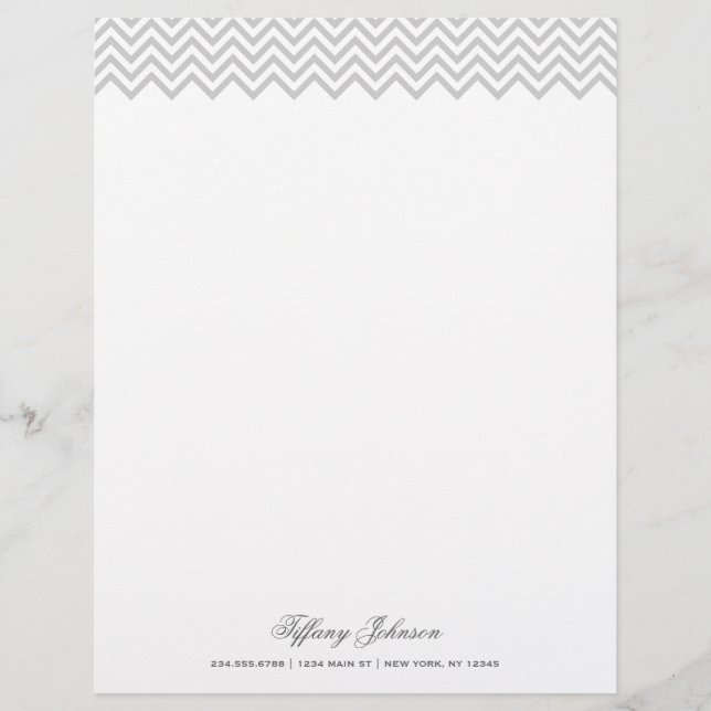 Modèle D'en-tête De Lettre Bordure moderne gris Chevron (Devant)