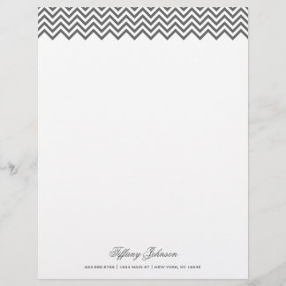 Modèle D'en-tête De Lettre Charcoal Grey Moderne Chevron Border