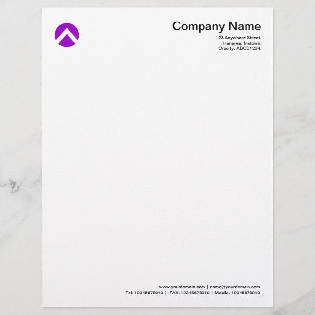 Modèle D'en-tête De Lettre Chevron cerclé - violet (Devant)