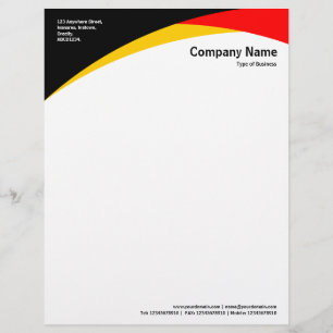 Modèle D'en-tête De Lettre Courbes - noir, ambre et rouge