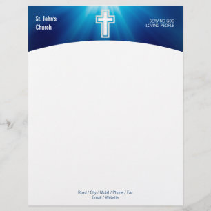 Modèle D'en-tête De Lettre Croix religieuse du christianisme  