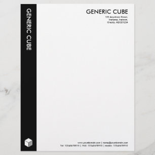 Modèle D'en-tête De Lettre Cube générique - Noir