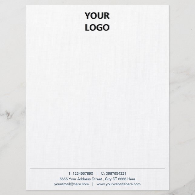 Modèle d'en-tête de lettre d'affaires avec logo (Devant)