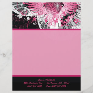 Modèle D'en-tête De Lettre Dance Music Disco Ball Piano Letterhead papeterie