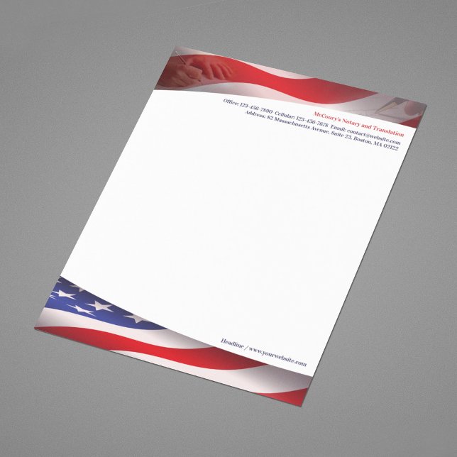 Modèle d'en-tête de lettre de notaire public USA (Créateur téléchargé)