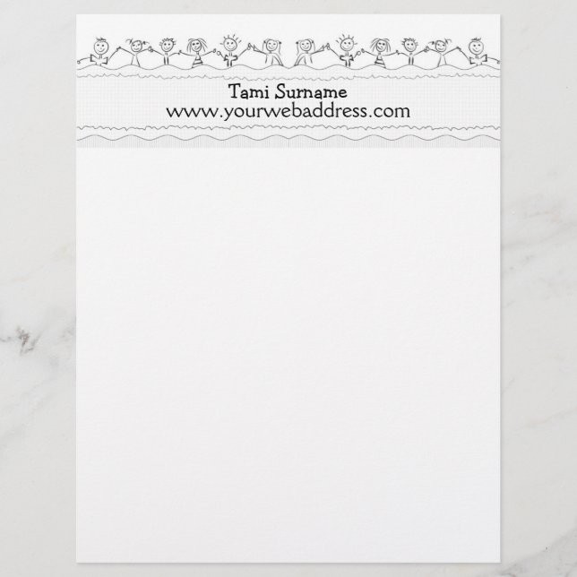 Modèle D'en-tête De Lettre en-tête avec enfants heureux (Devant)