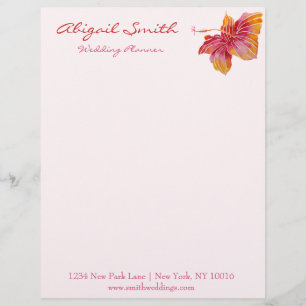 Modèle D'en-tête De Lettre Fleur d'Hibiscus hawaïen en-tête personnalisée