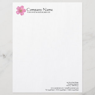 Modèle D'en-tête De Lettre Fleur - Géranium rose