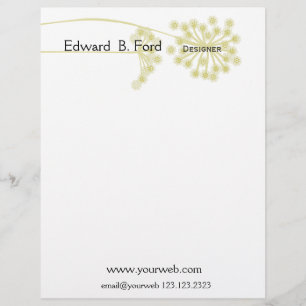 Modèle D'en-tête De Lettre Fleur sauvage moderne minimale florale