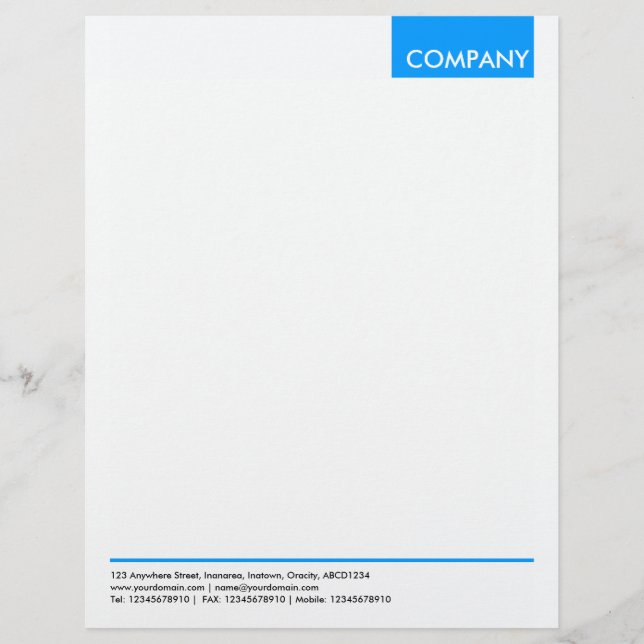 Modèle D'en-tête De Lettre Haut de la page - Blue 0099FF (Devant)