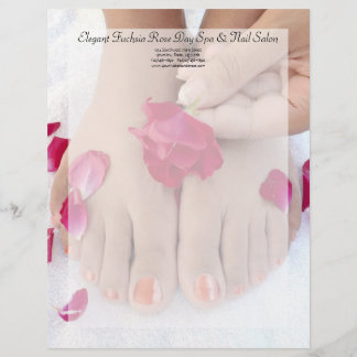 Modèle D'en-tête De Lettre Joli salon fuchsia de pédicurie de rose de rose