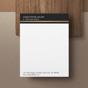 Modèle D'en-tête De Lettre Ligne d'or Gray Faux moderne et élégant