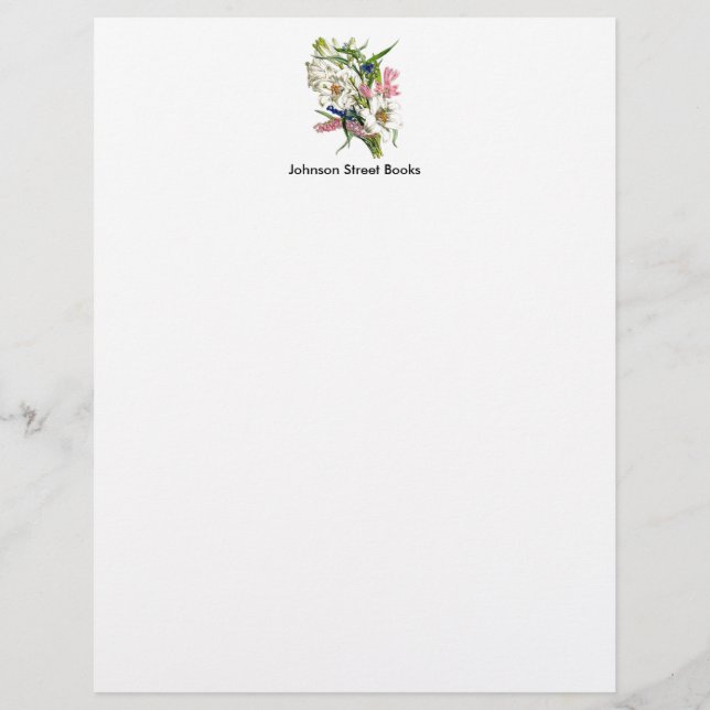 Modèle D'en-tête De Lettre Page Botanique vintage (Devant)