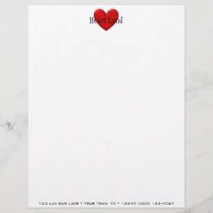 Modèle D'en-tête De Lettre Puffy Heart