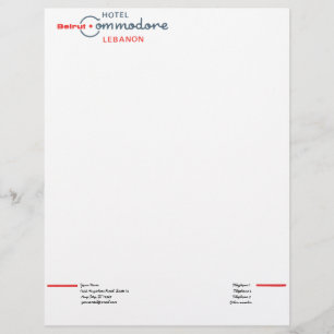 Modèle D'en-tête De Lettre Rétro hôtel de commodore