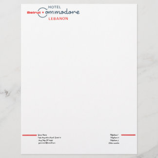Modèle D'en-tête De Lettre Rétro hôtel de commodore