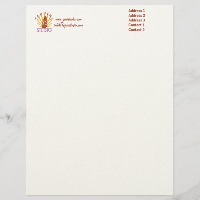 Modèle D'en-tête De Lettre Studio de bronzage - En-tête (Devant)