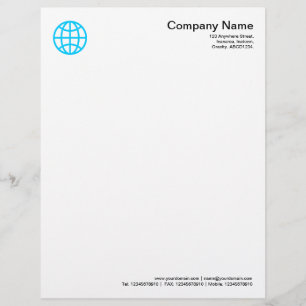 Modèle D'en-tête De Lettre Symbole du monde - Sky Blue