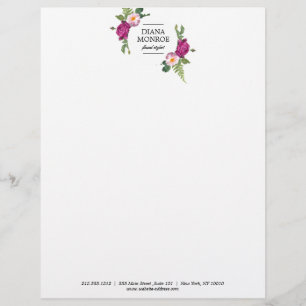 Modèle D'en-tête De Lettre Tête de lettre circulaire florale moderne