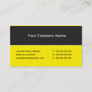 Modèle d'entreprise jaune de carte de visite