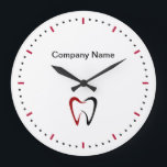 Modèle des horloges murales du logo Dentist Office<br><div class="desc">Logo de bureau Dentist moderne bien déco horloges vous pouvez customiser en ligne avec logo graphique de dent que vous pouvez utiliser sur nos horloges ou remplacer par votre propre logo ou graphique. Placez-en un dans toutes vos salles d'attente pour promouvoir votre pratique dentaire.</div>