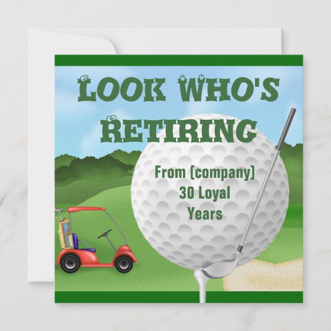 MODÈLE des invitations à la retraite de Mens Golf (Devant)