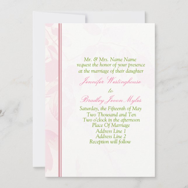Modèle des invitations de mariage (Devant)
