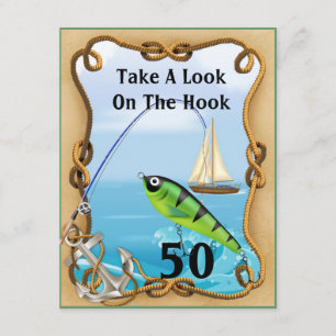 MODÈLE des invitations de pêche de 50e Mens