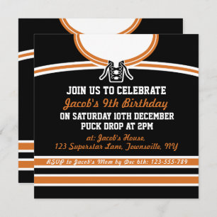 Modèle des Invitations du Jockey sur glace Jersey