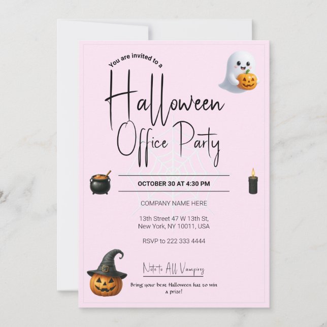 Modèle des invitations et des invitations Hallowee (Devant)