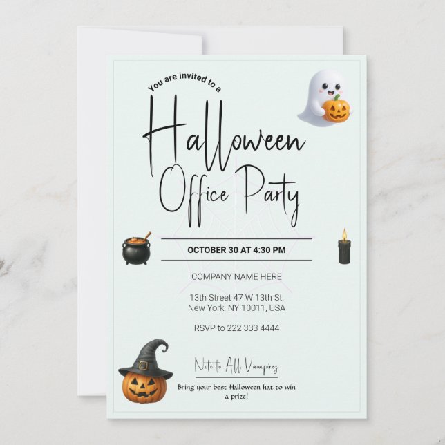 Modèle des invitations et des invitations Hallowee (Devant)