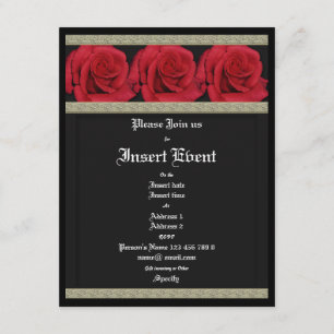 modèle des invitations - Roses rouges personnalisa