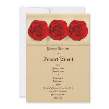 modèle des invitations - Roses rouges personnalisa