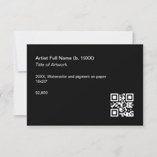 Modèle d'étiquette d'exposition d'œuvre d'art avec