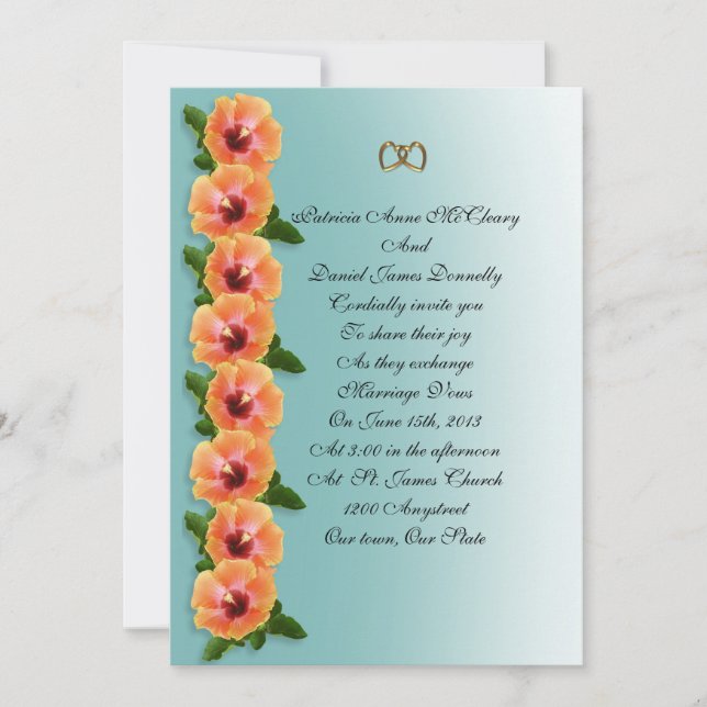 Modèle d'Hibiscus pour invitation (Devant)