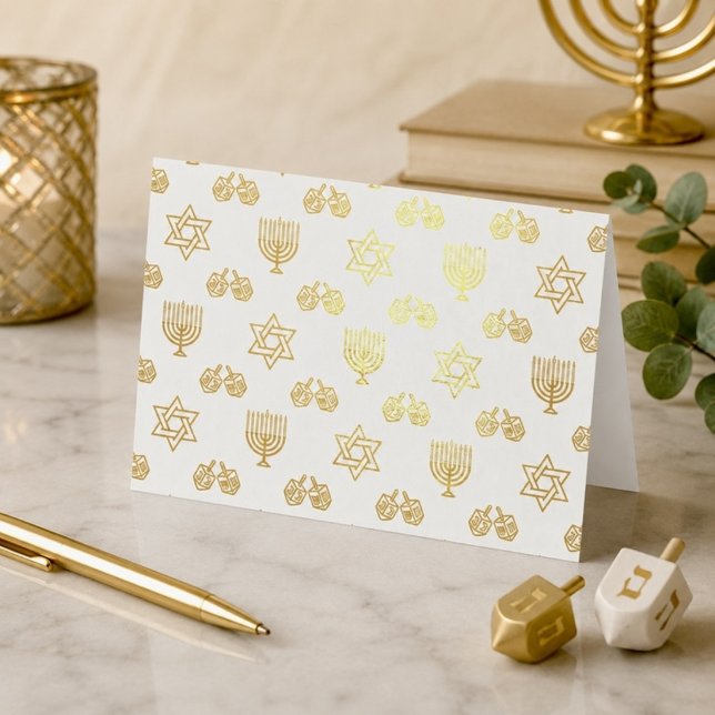 Modèle d'icônes Hanukkah en feuille d'or pour les  (Créateur téléchargé)