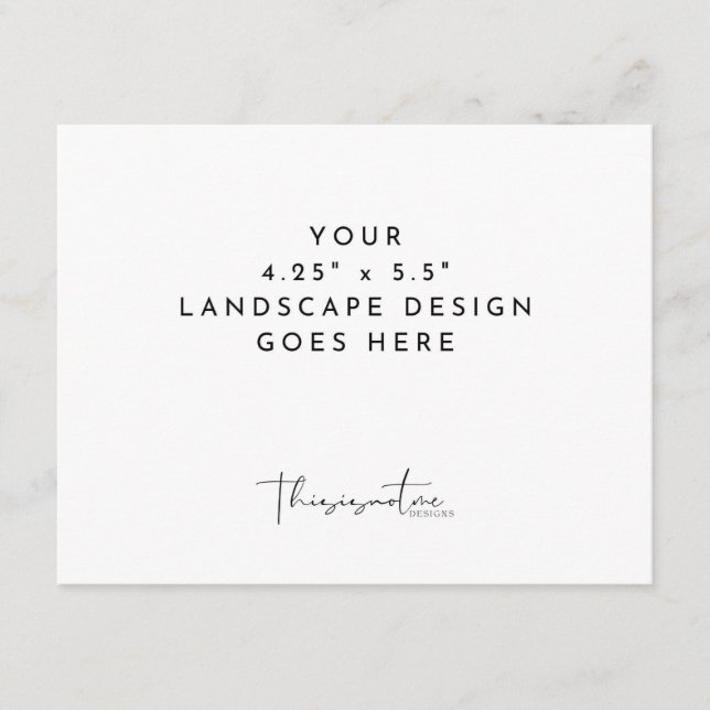 Modèle d'impression de carte au format paysage 4,2 (Devant)