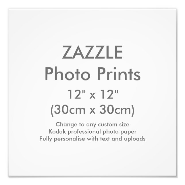 Modèle d'impression photo Zazzle Custom 12" x 12" (Devant)