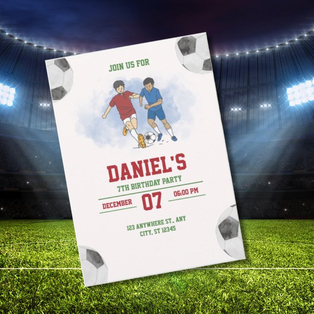 Modèle d'invitation d'anniversaire de football pou (Créateur téléchargé)
