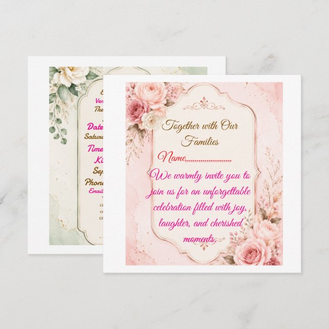 Modèle d'invitation de fête élégant (Devant / Derrière)