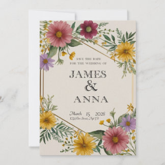 Modèle d'invitation de mariage à la rose orange aq