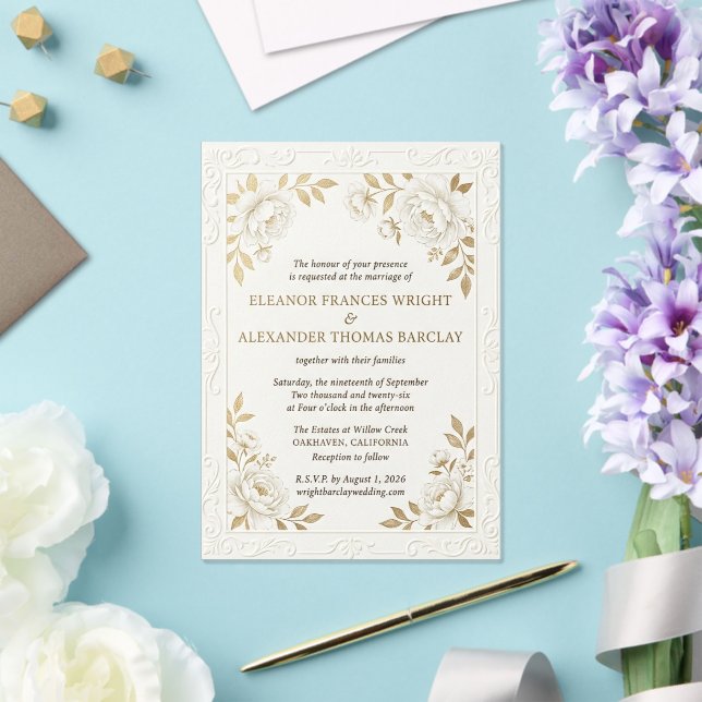 Modèle d'invitation de mariage aux fleurs sauvages (Insitu (Mariage))
