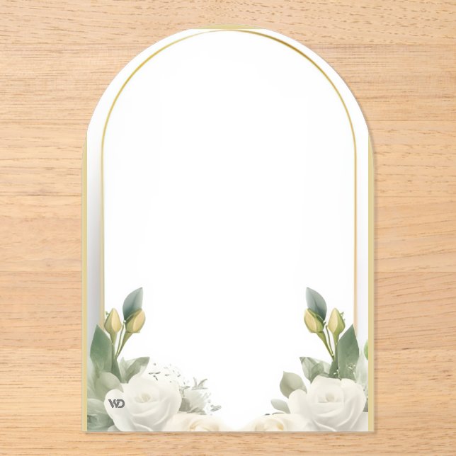 Modèle d'invitation de mariage floral élégant mode (Recto)