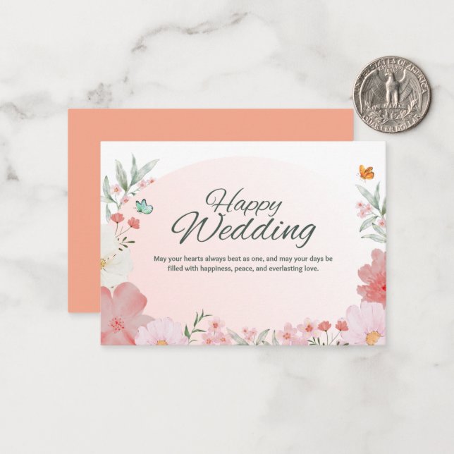Modèle d'invitation de mariage floral magnifique (Devant/Arrière en situation)